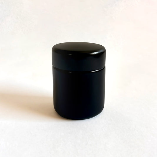 Reserve Now | 50 ml Black UV Glass Screw Top Jar