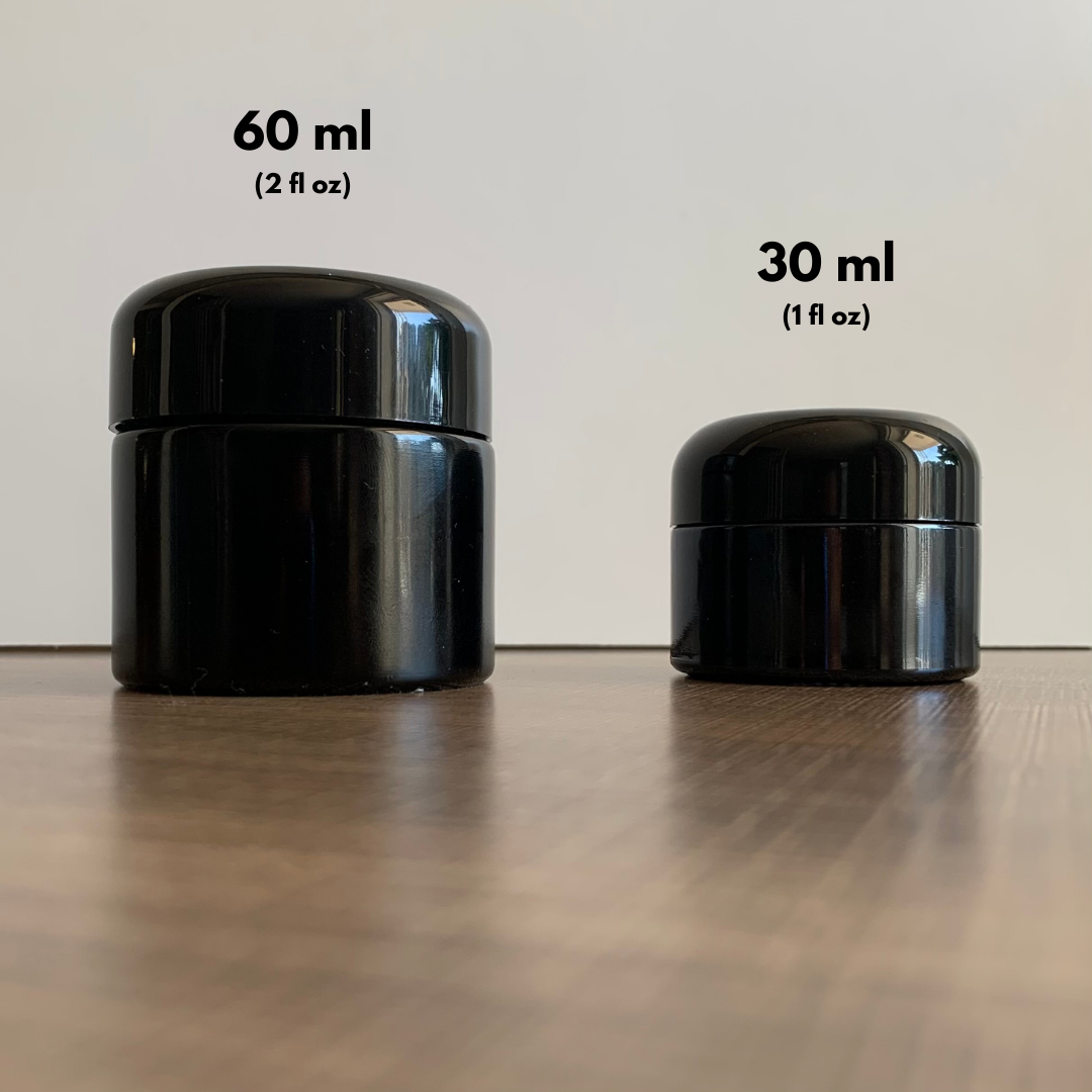 60 ml Black Glass Screw Top Jar